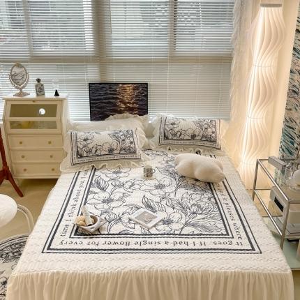 91家纺网 家纺一手货源 找家纺 昔可家纺 2021新款秋冬超仙牛奶宝宝绒床裙 后花园