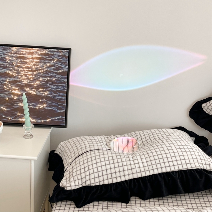 91家纺网 家纺一手货源 找家纺 昔可 2021新款黑色花边牛奶绒四件套 小小白格