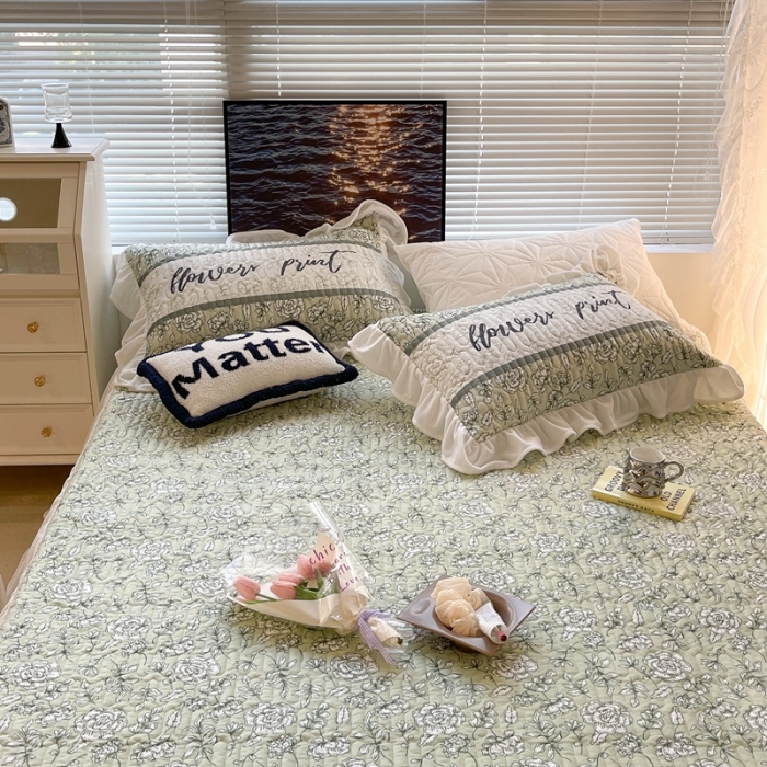 91家纺网 家纺一手货源 找家纺 昔可家纺 2021新款秋冬超仙牛奶宝宝绒床裙 小山茶 绿