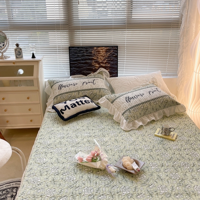 91家纺网 家纺一手货源 找家纺 昔可家纺 2021新款秋冬超仙牛奶宝宝绒床裙 小山茶 绿