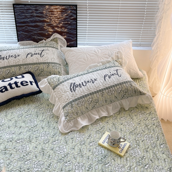 91家纺网 家纺一手货源 找家纺 昔可家纺 2021新款秋冬超仙牛奶宝宝绒床裙 小山茶 绿