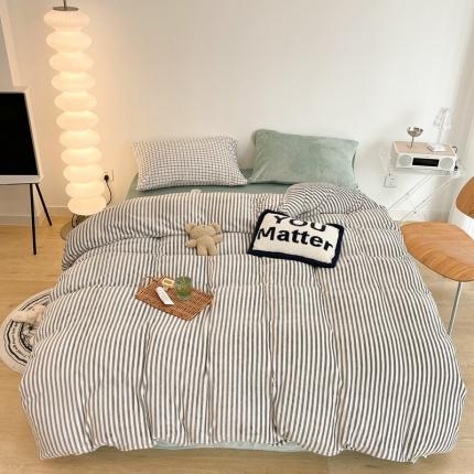 91家纺网 家纺一手货源 找家纺 （总）昔可家纺 2021新款撞色牛奶绒四件套