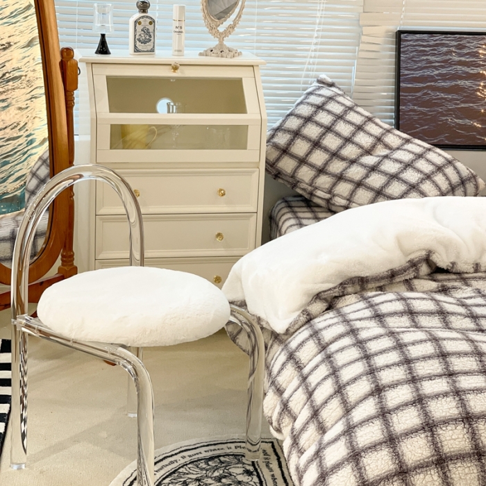 91家纺网 家纺一手货源 找家纺 昔可家纺 2021新款泰迪羊羔绒印花四件套小香风格子