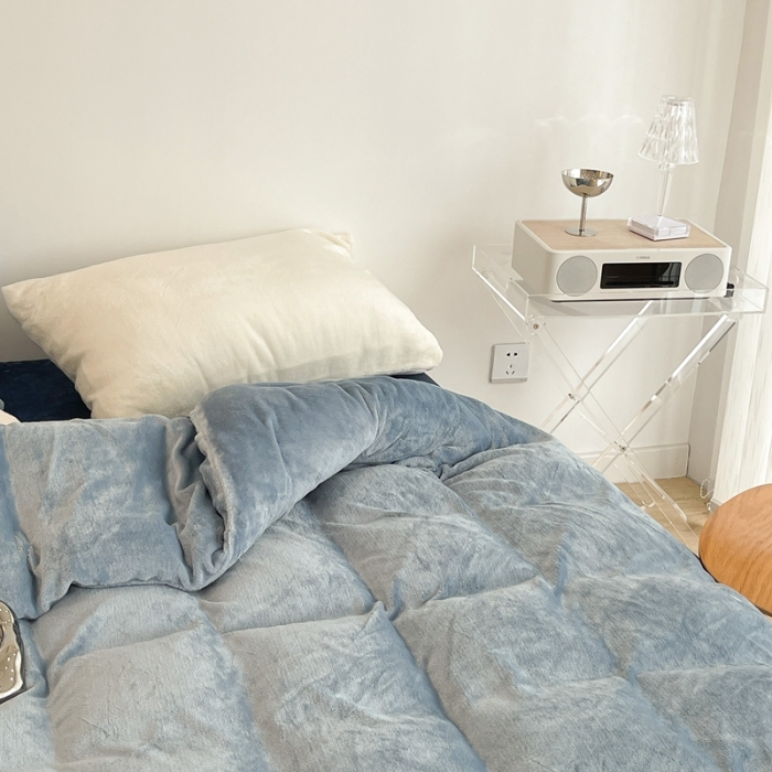 91家纺网 家纺一手货源 找家纺 （总）昔可家纺 2021新款撞色牛奶绒四件套