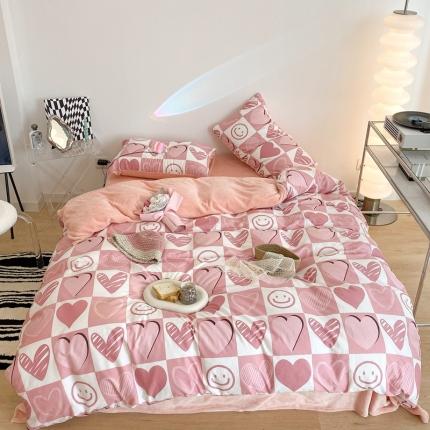 91家纺网 家纺一手货源 找家纺 （总）昔可家纺 2021新款棉加牛奶绒四件套