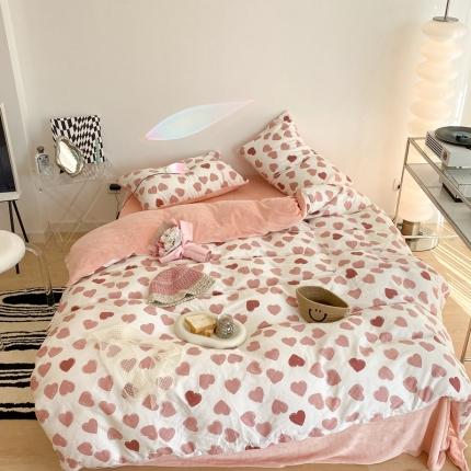 91家纺网 家纺一手货源 找家纺 （总）昔可家纺 2021新款棉加牛奶绒四件套