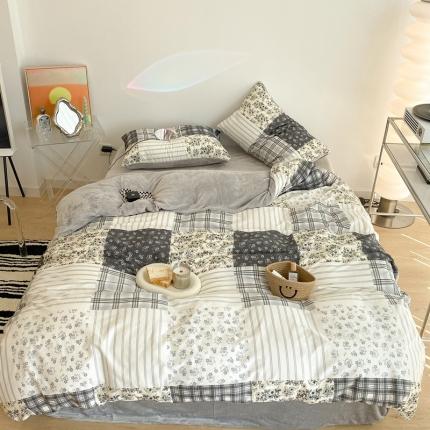 91家纺网 家纺一手货源 找家纺 （总）昔可家纺 2021新款棉加牛奶绒四件套