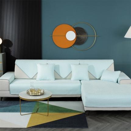 91家纺网 家纺一手货源 找家纺 （总）共鸣沙发垫 千鸟格沙发垫四季通用坐垫子现代套罩垫巾盖布