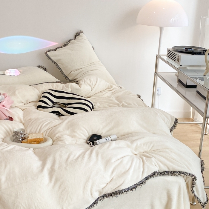 91家纺网 家纺一手货源 找家纺 昔可家纺 2021新款小香香风牛奶绒四件套 小香白富美