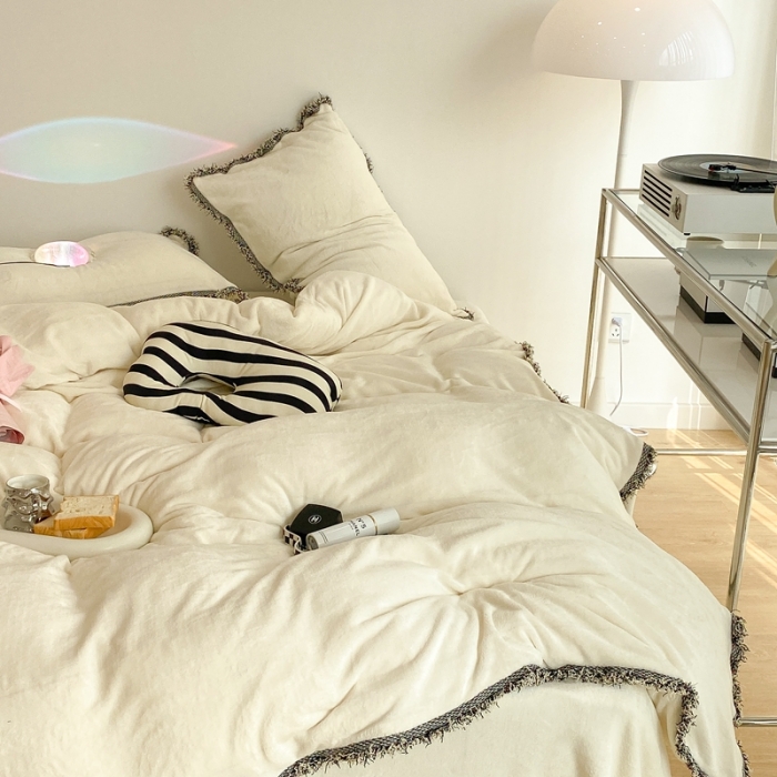 91家纺网 家纺一手货源 找家纺 昔可家纺 2021新款小香香风牛奶绒四件套 小香白富美