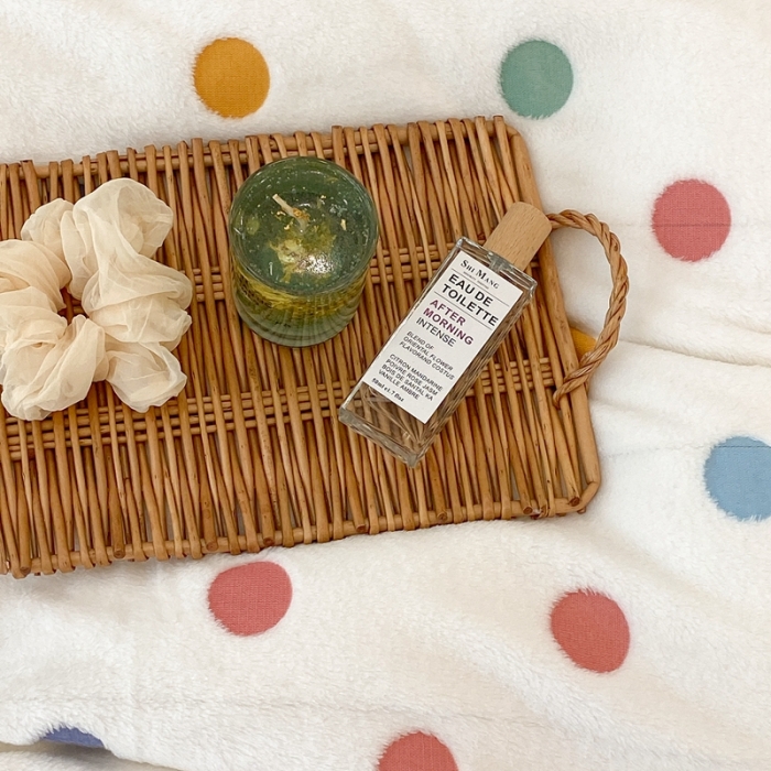 91家纺网 家纺一手货源 找家纺 昔可家纺 2021新款coco雪貂绒四件套 彩色波点 米白