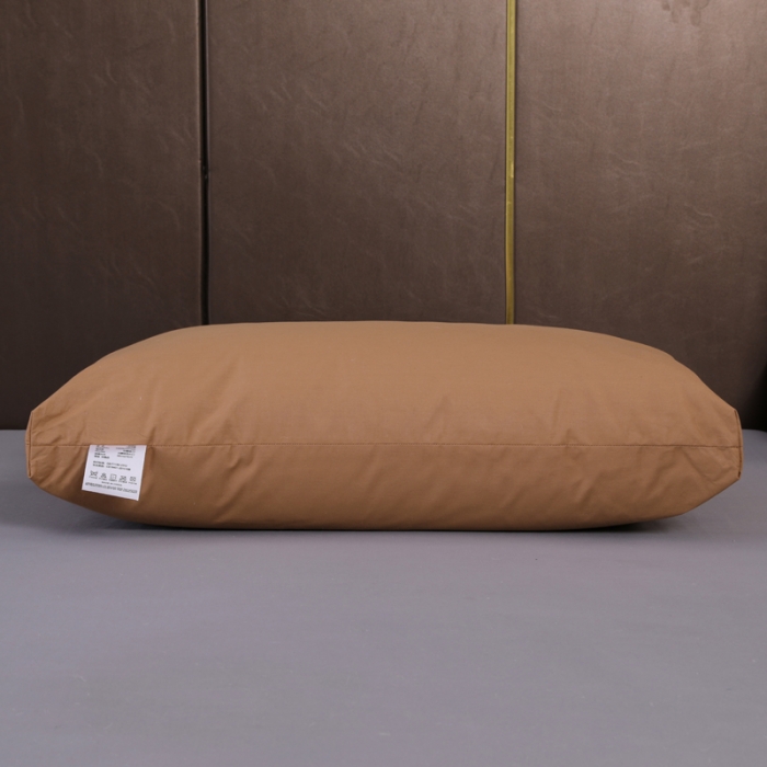 91家纺网 家纺一手货源 找家纺 羽仙子2023新品爆款 全棉假立体工艺羽绒枕鹅绒枕头枕芯咖色