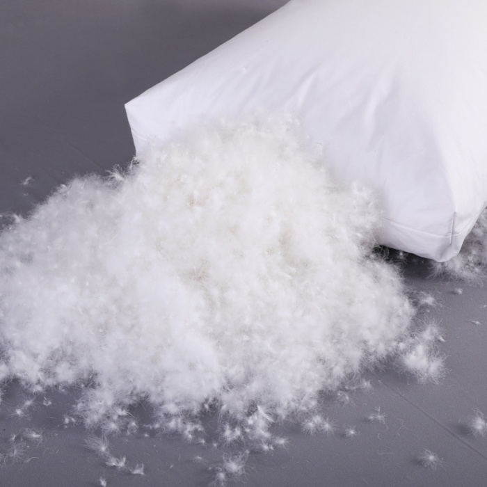 91家纺网 家纺一手货源 找家纺 羽仙子2023新品爆款 全棉假立体工艺羽绒枕鹅绒枕头枕芯白色