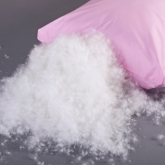 91家纺网 家纺一手货源 找家纺 羽仙子2023新品爆款 全棉假立体工艺羽绒枕鹅绒枕头枕芯粉色