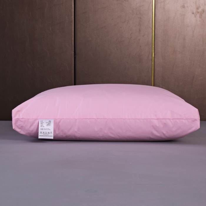 91家纺网 家纺一手货源 找家纺 羽仙子2023新品爆款 全棉假立体工艺羽绒枕鹅绒枕头枕芯粉色