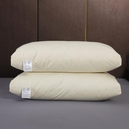91家纺网 家纺一手货源 找家纺 羽仙子2023新品爆款 全棉假立体工艺羽绒枕鹅绒枕头枕芯黄色