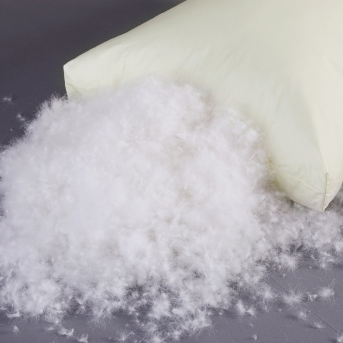 91家纺网 家纺一手货源 找家纺 羽仙子2023新品爆款 全棉假立体工艺羽绒枕鹅绒枕头枕芯黄色