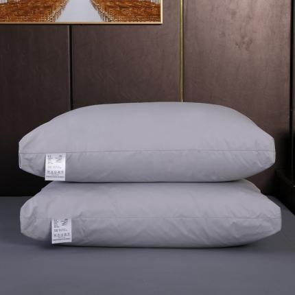 羽仙子2023新品爆款 全棉假立体工艺羽绒枕鹅绒枕头枕芯灰色