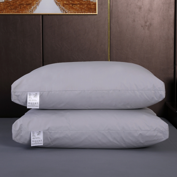 91家纺网 家纺一手货源 找家纺 羽仙子2023新品爆款 全棉假立体工艺羽绒枕鹅绒枕头枕芯灰色