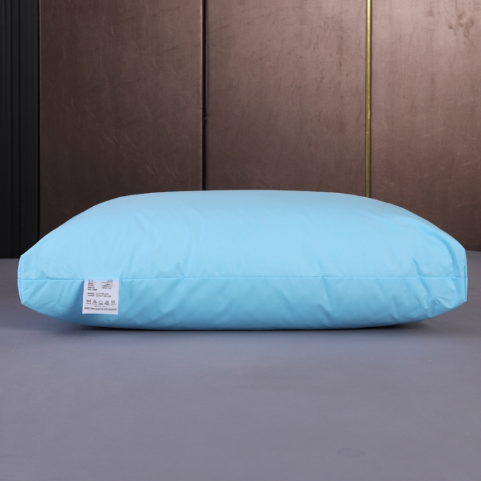 91家纺网 家纺一手货源 找家纺 羽仙子2023新品爆款 全棉假立体工艺羽绒枕鹅绒枕头枕芯蓝色