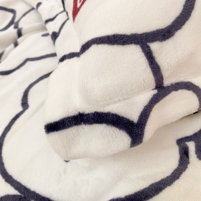 91家纺网 家纺一手货源 找家纺 昔可家纺  2021新款牛奶绒四件套第二组图 可比小熊米白