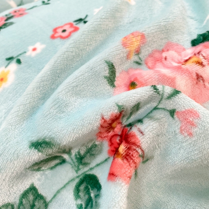 91家纺网 家纺一手货源 找家纺 昔可家纺  2021新款牛奶绒四件套第二组图 蓝色初恋花