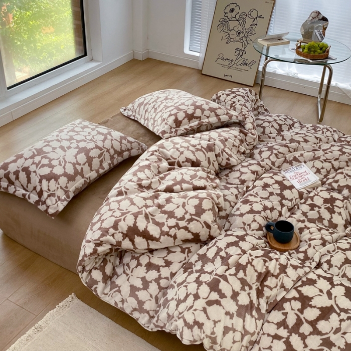 91家纺网 家纺一手货源 找家纺 昔可家纺  2021新款牛奶绒四件套第二组图 如梦之梦