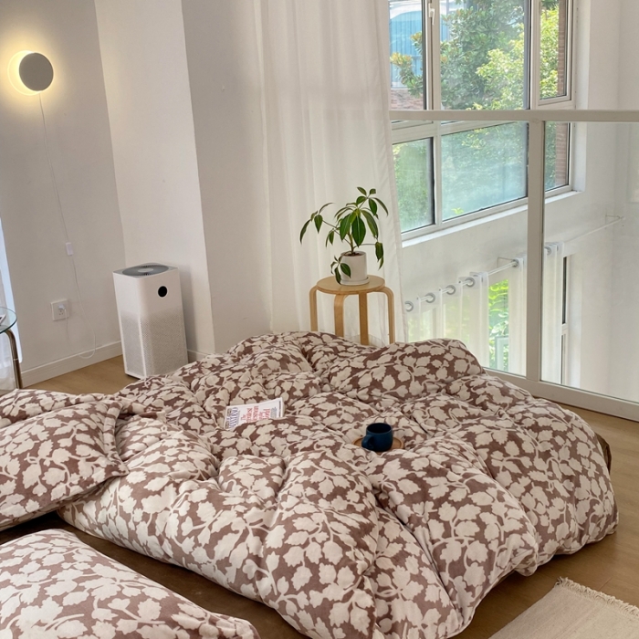 91家纺网 家纺一手货源 找家纺 昔可家纺  2021新款牛奶绒四件套第二组图 如梦之梦