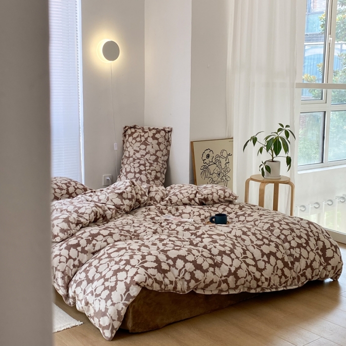 91家纺网 家纺一手货源 找家纺 昔可家纺  2021新款牛奶绒四件套第二组图 如梦之梦