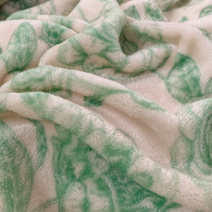 91家纺网 家纺一手货源 找家纺 昔可家纺  2021新款牛奶绒四件套第二组图 手绘山茶绿