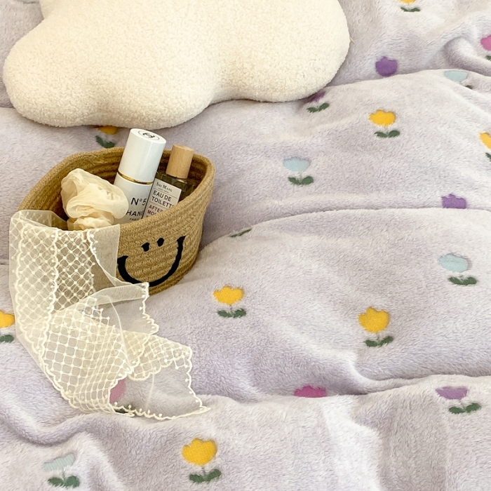 91家纺网 家纺一手货源 找家纺 昔可家纺 2021新款coco雪貂绒四件套 小郁金香紫