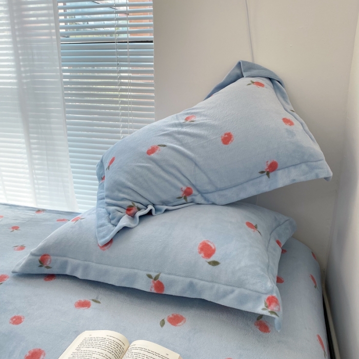 91家纺网 家纺一手货源 找家纺 昔可家纺  2021新款牛奶绒四件套第二组图 元气小小桔