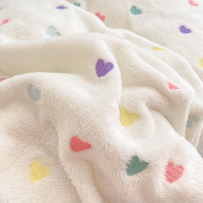 91家纺网 家纺一手货源 找家纺 昔可家纺 2021新款coco雪貂绒四件套 小爱心米白