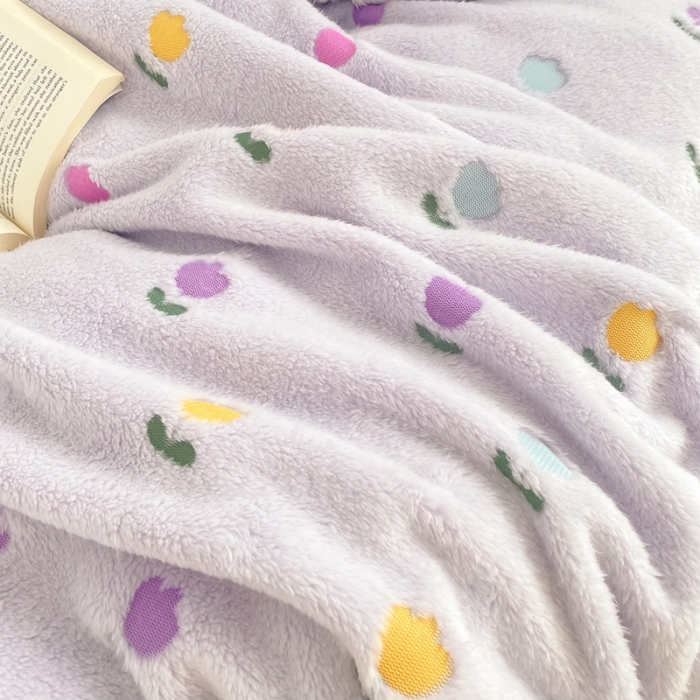 91家纺网 家纺一手货源 找家纺 昔可家纺 2021新款coco雪貂绒四件套 小郁金香紫