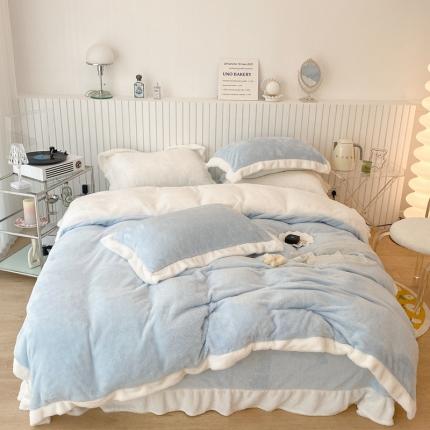 91家纺网 家纺一手货源 找家纺 （总）昔可家纺 2021新款泰迪绒马卡龙色四件套