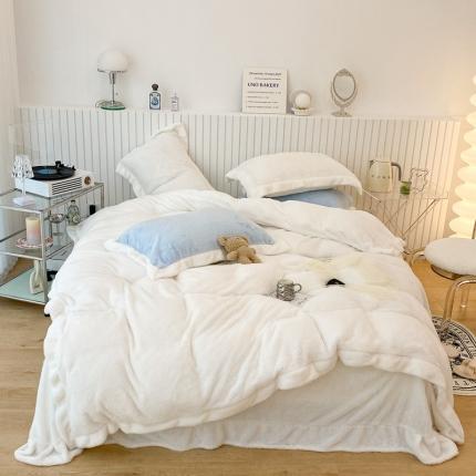 91家纺网 家纺一手货源 找家纺 （总）昔可家纺 2021新款泰迪绒马卡龙色四件套