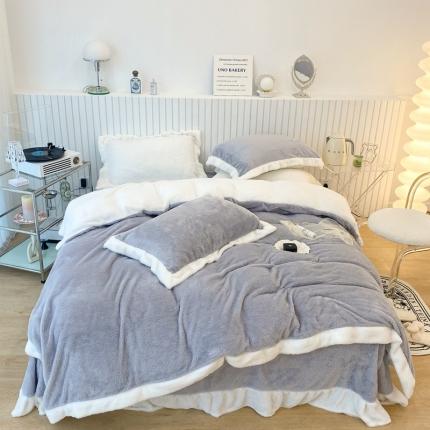 91家纺网 家纺一手货源 找家纺 （总）昔可家纺 2021新款泰迪绒马卡龙色四件套