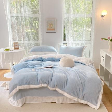 91家纺网 家纺一手货源 找家纺 （总）昔可家纺 2021新款泰迪绒马卡龙色四件套