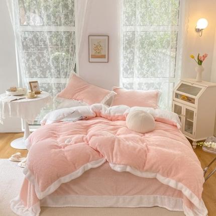 91家纺网 家纺一手货源 找家纺 （总）昔可家纺 2021新款泰迪绒马卡龙色四件套