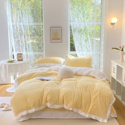 91家纺网 家纺一手货源 找家纺 （总）昔可家纺 2021新款泰迪绒马卡龙色四件套