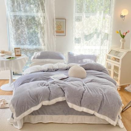 91家纺网 家纺一手货源 找家纺 （总）昔可家纺 2021新款泰迪绒马卡龙色四件套