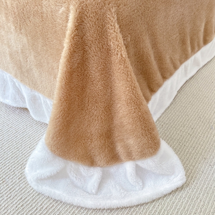 91家纺网 家纺一手货源 找家纺 （总）昔可家纺 2021新款泰迪绒马卡龙色四件套