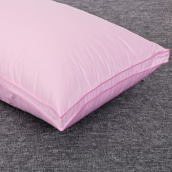 91家纺网 家纺一手货源 找家纺 羽仙子2023新品爆款 全棉立体工艺羽绒枕 鹅绒枕头枕芯粉色