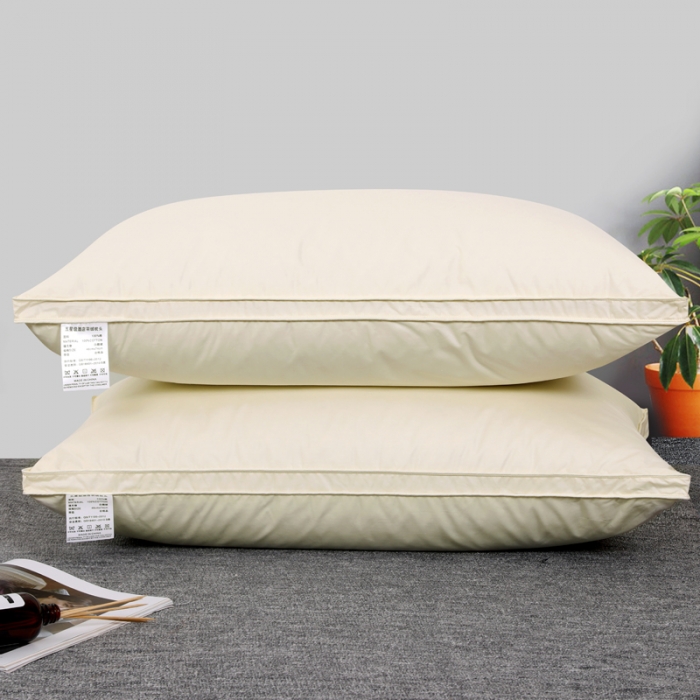 91家纺网 家纺一手货源 找家纺 羽仙子2023新品爆款 全棉立体工艺羽绒枕 鹅绒枕头枕芯黄色