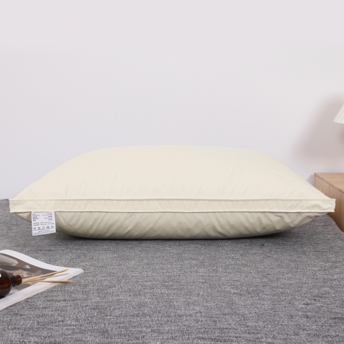 91家纺网 家纺一手货源 找家纺 羽仙子2023新品爆款 全棉立体工艺羽绒枕 鹅绒枕头枕芯黄色