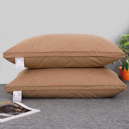 91家纺网 家纺一手货源 找家纺 羽仙子2023新品爆款 全棉立体工艺羽绒枕 鹅绒枕头枕芯咖色