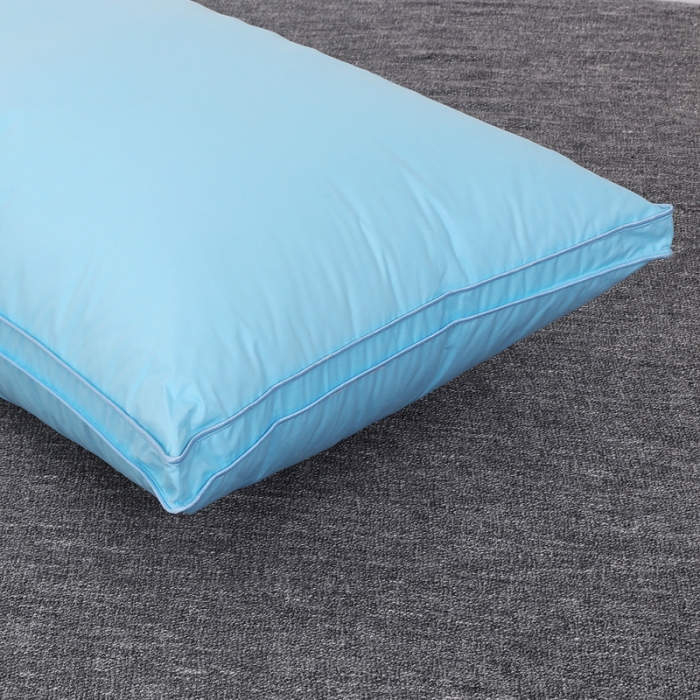 91家纺网 家纺一手货源 找家纺 羽仙子2023新品爆款 全棉立体工艺羽绒枕 鹅绒枕头枕芯蓝色