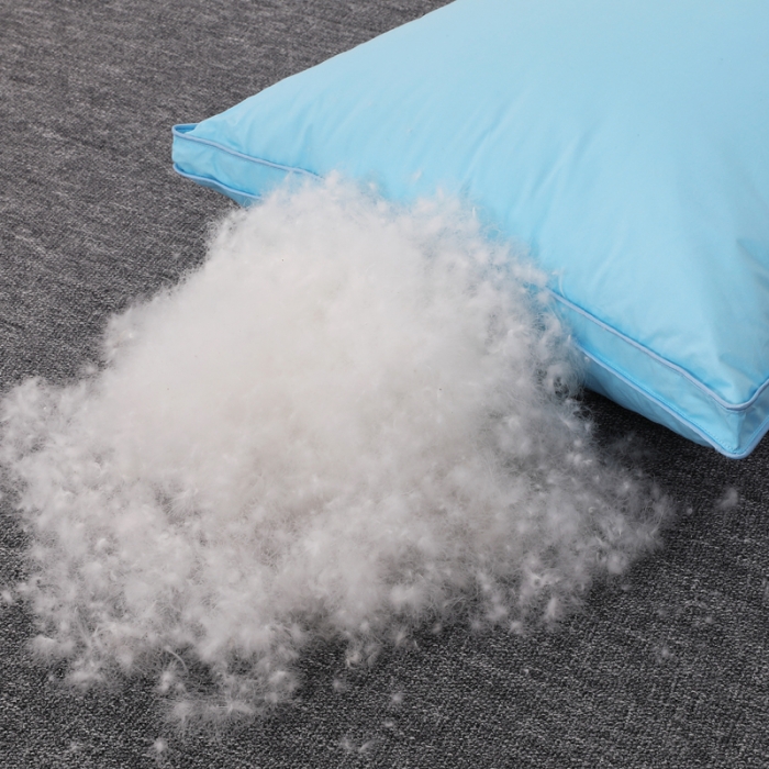 91家纺网 家纺一手货源 找家纺 羽仙子2023新品爆款 全棉立体工艺羽绒枕 鹅绒枕头枕芯蓝色