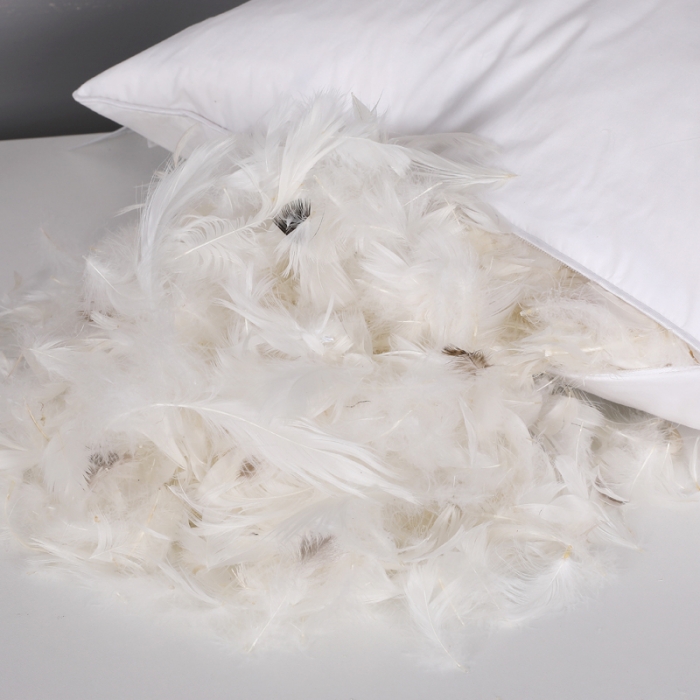 91家纺网 家纺一手货源 找家纺 羽仙子全棉白鹅毛抱枕芯沙发靠垫芯汽车座椅腰垫多用途方枕芯白色