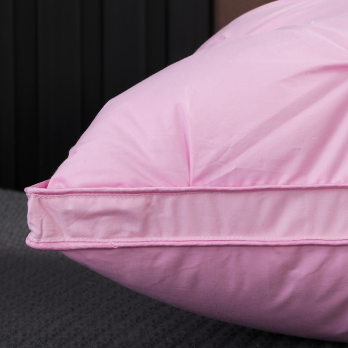 91家纺网 家纺一手货源 找家纺 羽仙子2023新品爆款全棉扭花工艺羽绒枕鹅绒枕头枕芯 粉色